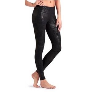 Athleta Chaturanga Metallic Crackle Leggings Black - M